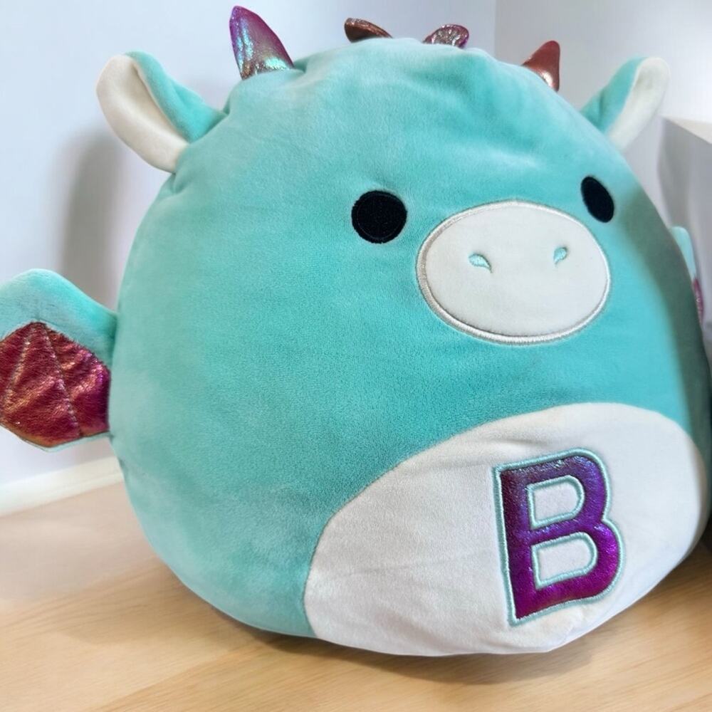 Squishmallows Glow In The Dark 3 Tumbler Set Squishmallow 12” Miles The Dragon - Picture 6 of 12